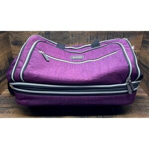 Biaggi Purple Rolling Duffel Bag Luggage Travel Carry On Expandable